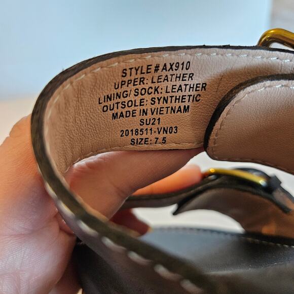 J Crew Black Leather Double Buckle-strap Sandal Women's Size 7.5 Summer Vacation - Picture 8 of 10